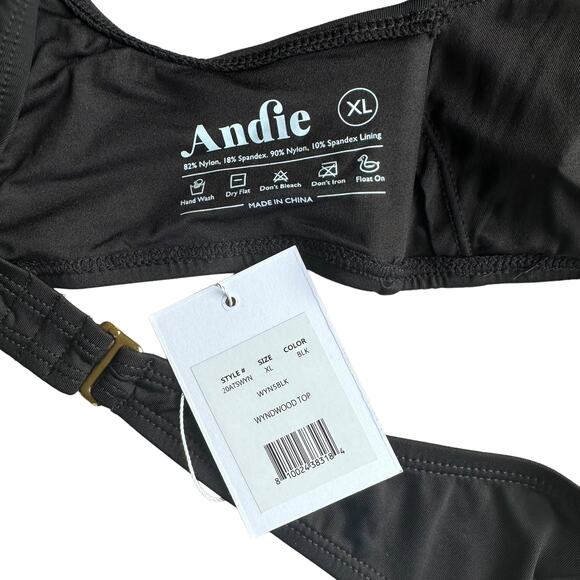 andie swim wyndwood bikini top women black xlarge xl - Picture 5 of 5